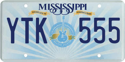 MS license plate YTK555