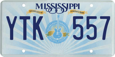 MS license plate YTK557