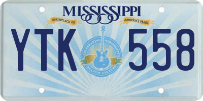 MS license plate YTK558