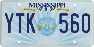 MS license plate YTK560
