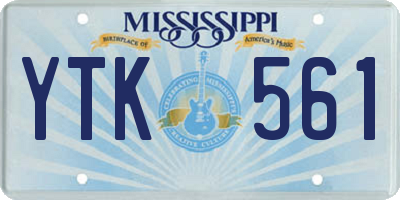 MS license plate YTK561