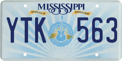 MS license plate YTK563