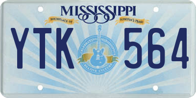MS license plate YTK564