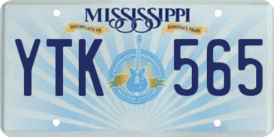 MS license plate YTK565