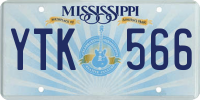 MS license plate YTK566