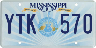 MS license plate YTK570