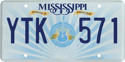 MS license plate YTK571
