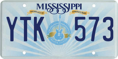 MS license plate YTK573