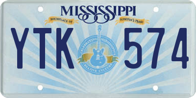 MS license plate YTK574