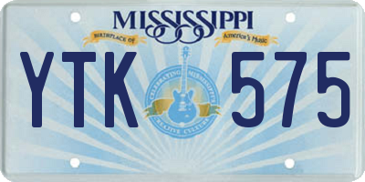 MS license plate YTK575