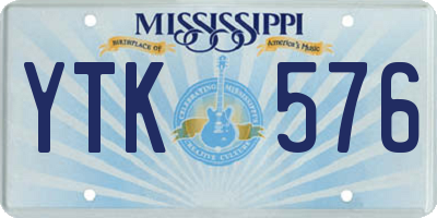 MS license plate YTK576