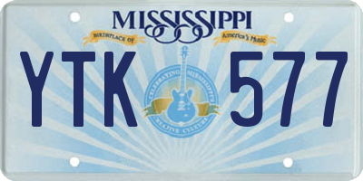 MS license plate YTK577