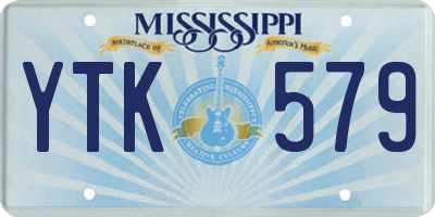 MS license plate YTK579