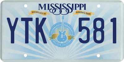 MS license plate YTK581