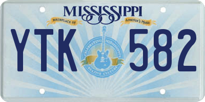 MS license plate YTK582