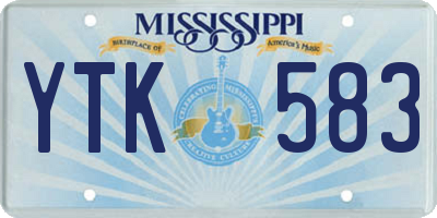 MS license plate YTK583