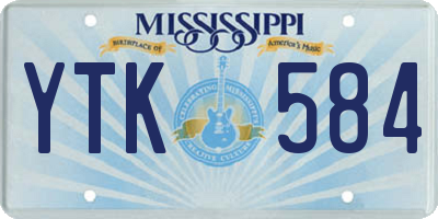 MS license plate YTK584