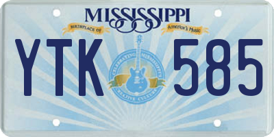 MS license plate YTK585