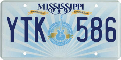 MS license plate YTK586