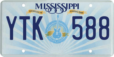 MS license plate YTK588