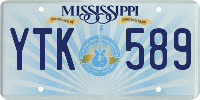 MS license plate YTK589