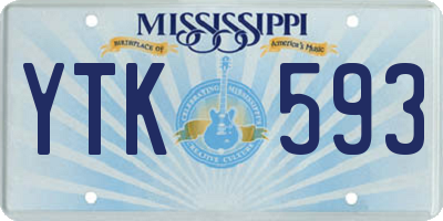 MS license plate YTK593