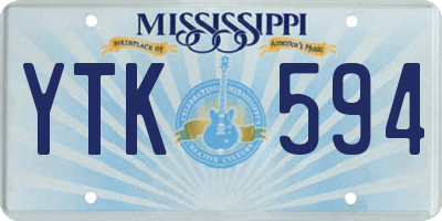 MS license plate YTK594