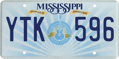 MS license plate YTK596