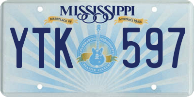 MS license plate YTK597