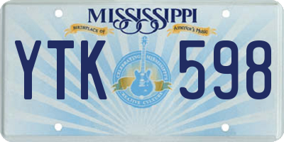 MS license plate YTK598