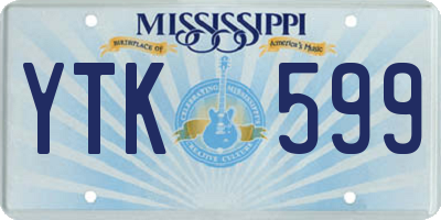 MS license plate YTK599