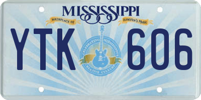 MS license plate YTK606