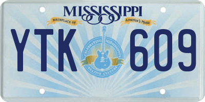 MS license plate YTK609