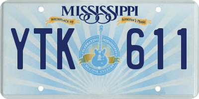 MS license plate YTK611