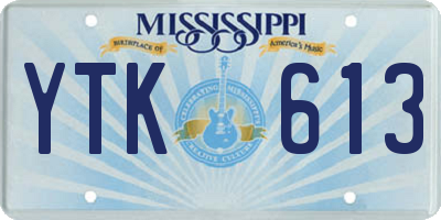 MS license plate YTK613