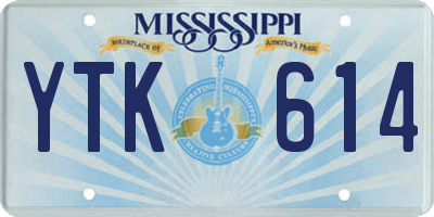 MS license plate YTK614