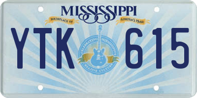 MS license plate YTK615