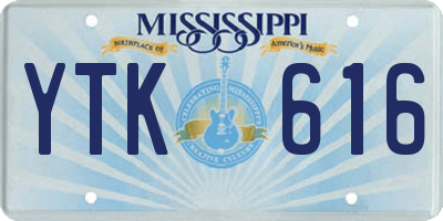 MS license plate YTK616