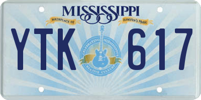 MS license plate YTK617