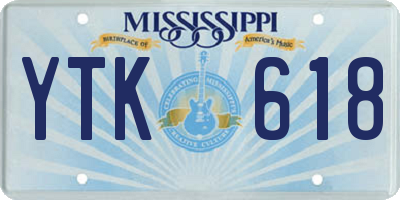 MS license plate YTK618