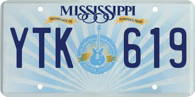 MS license plate YTK619