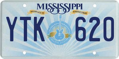 MS license plate YTK620