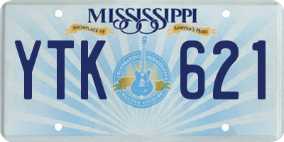 MS license plate YTK621