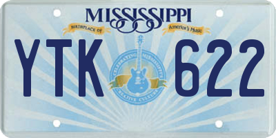 MS license plate YTK622