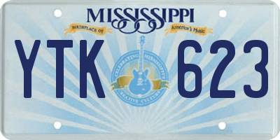 MS license plate YTK623