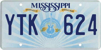 MS license plate YTK624