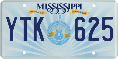 MS license plate YTK625