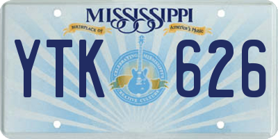 MS license plate YTK626