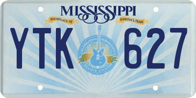 MS license plate YTK627