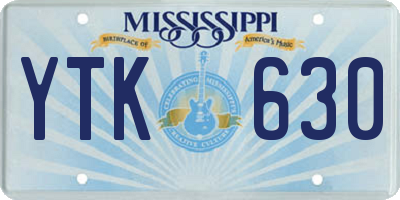 MS license plate YTK630